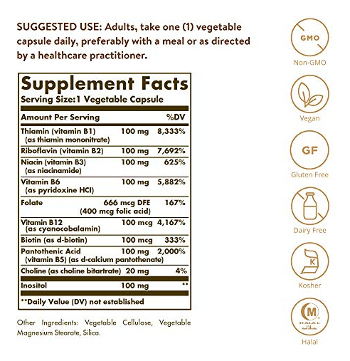 Salud y Equipamiento Médico - Solgar B-complex 250 Capsulas Promueve El Metabolismo 4