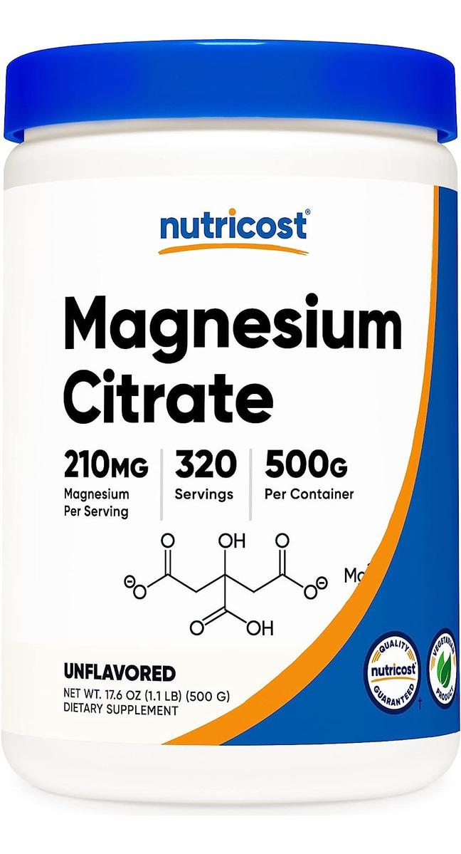Salud y Equipamiento Médico - Polvo De Citrato De Magnesio Nutricost 500 Gr Sin Sabor 0