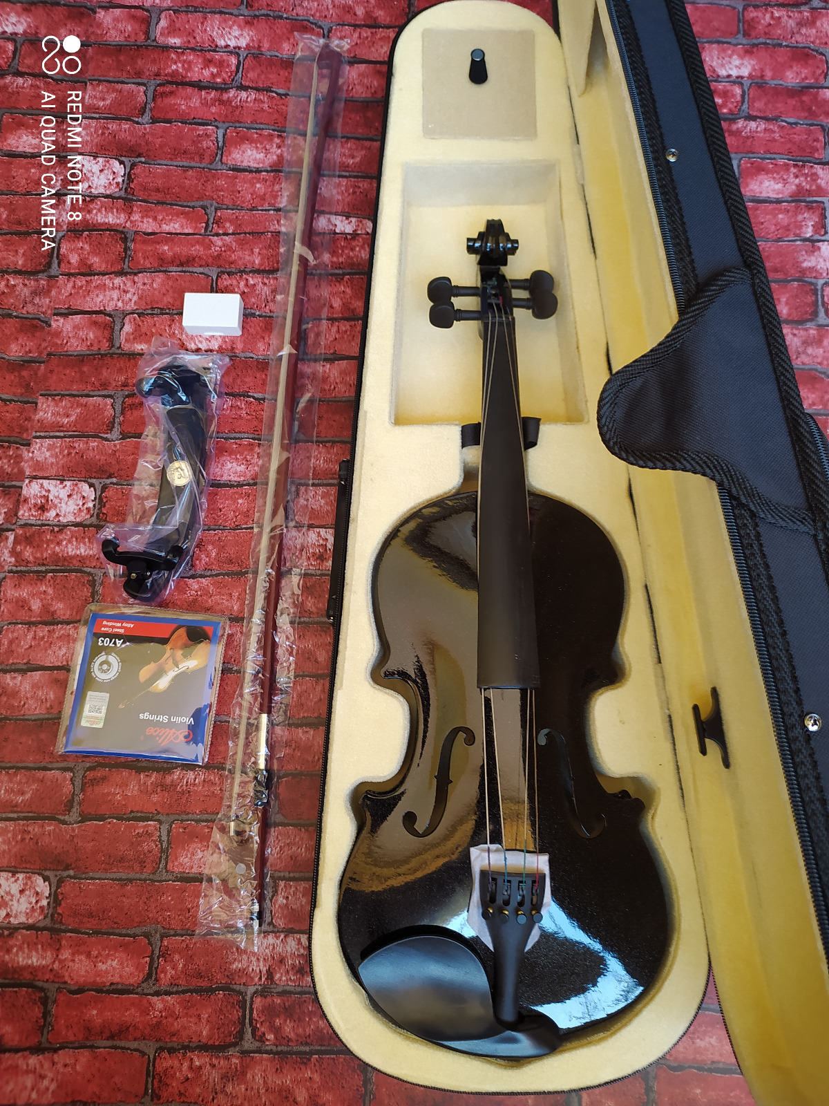 instrumentos musicales - NUEVO VIOLIN 4/4 + HOMBRERA Y CUERDAS ADICIONALES  5