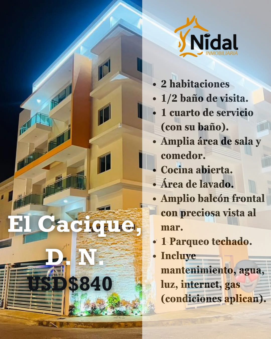 apartamentos -  Apartamento semi amueblado con los servicios