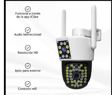 camaras y audio - Cámara de Seguridad FHD Wifi 2MP Doble Lente