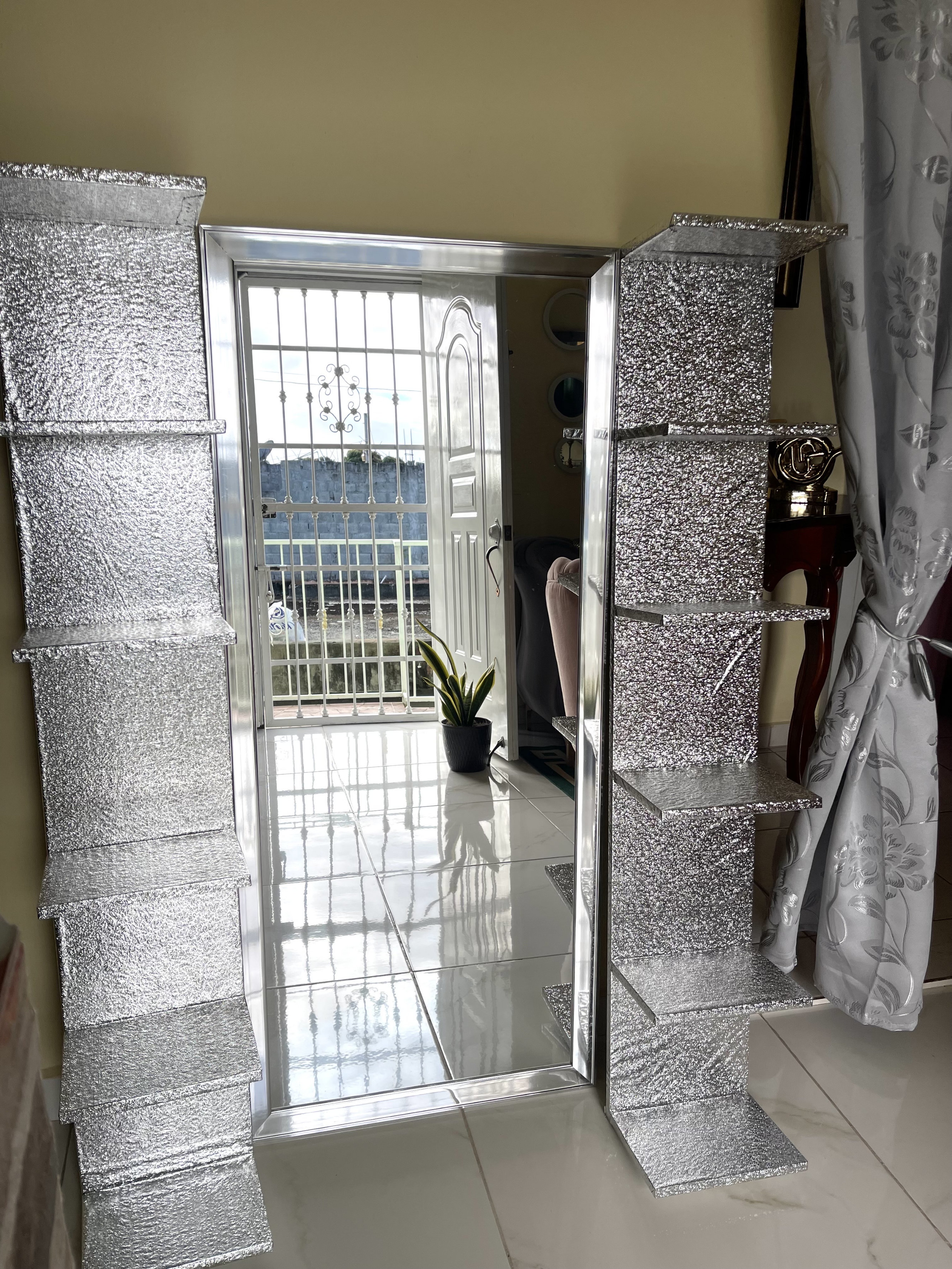 decoración y accesorios - espejo grande mas estantes  2