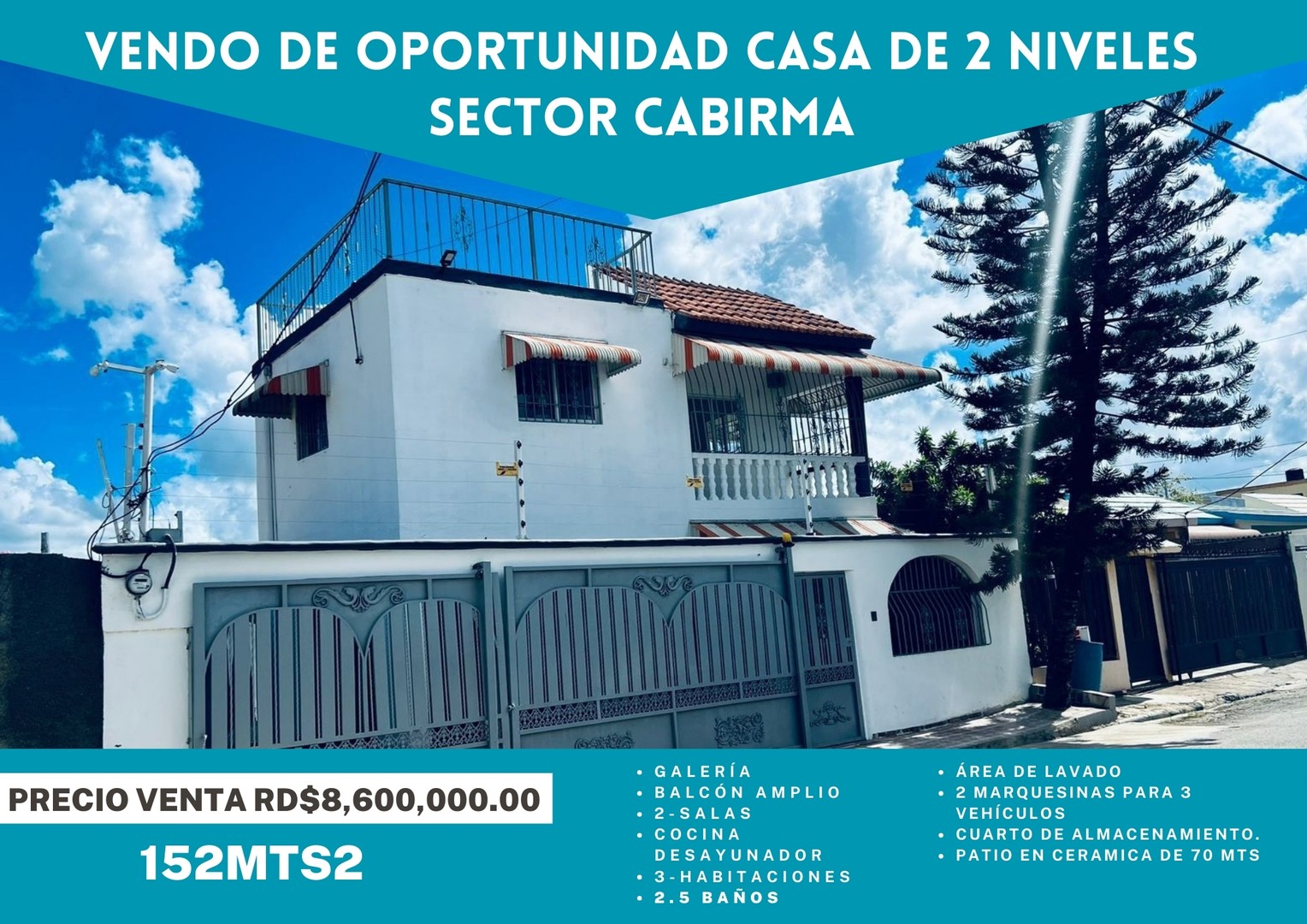 casas - 🔥VENDO DE OPORTUNIDAD 🏡CASA DE 2 NIVEL 📍 SECTOR CABIRMA DEL ESTE