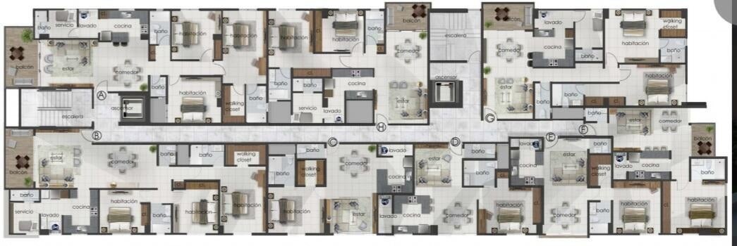 apartamentos - Apartamento en venta Bella Vista #24-1124 tres dormitorios, piso bajo, dos ptos. 8