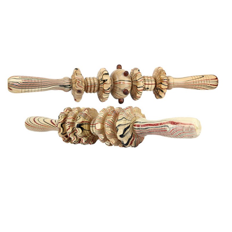 salud y belleza - Masajeador de rodillos de madera de punto de gatillo  1