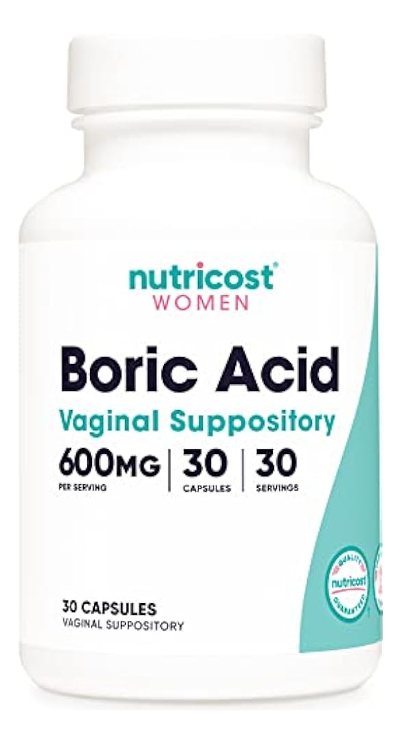 Salud y Equipamiento Médico - Acido Borico Nutricost 600 Mg, 30 Capsulas - Supositorio V