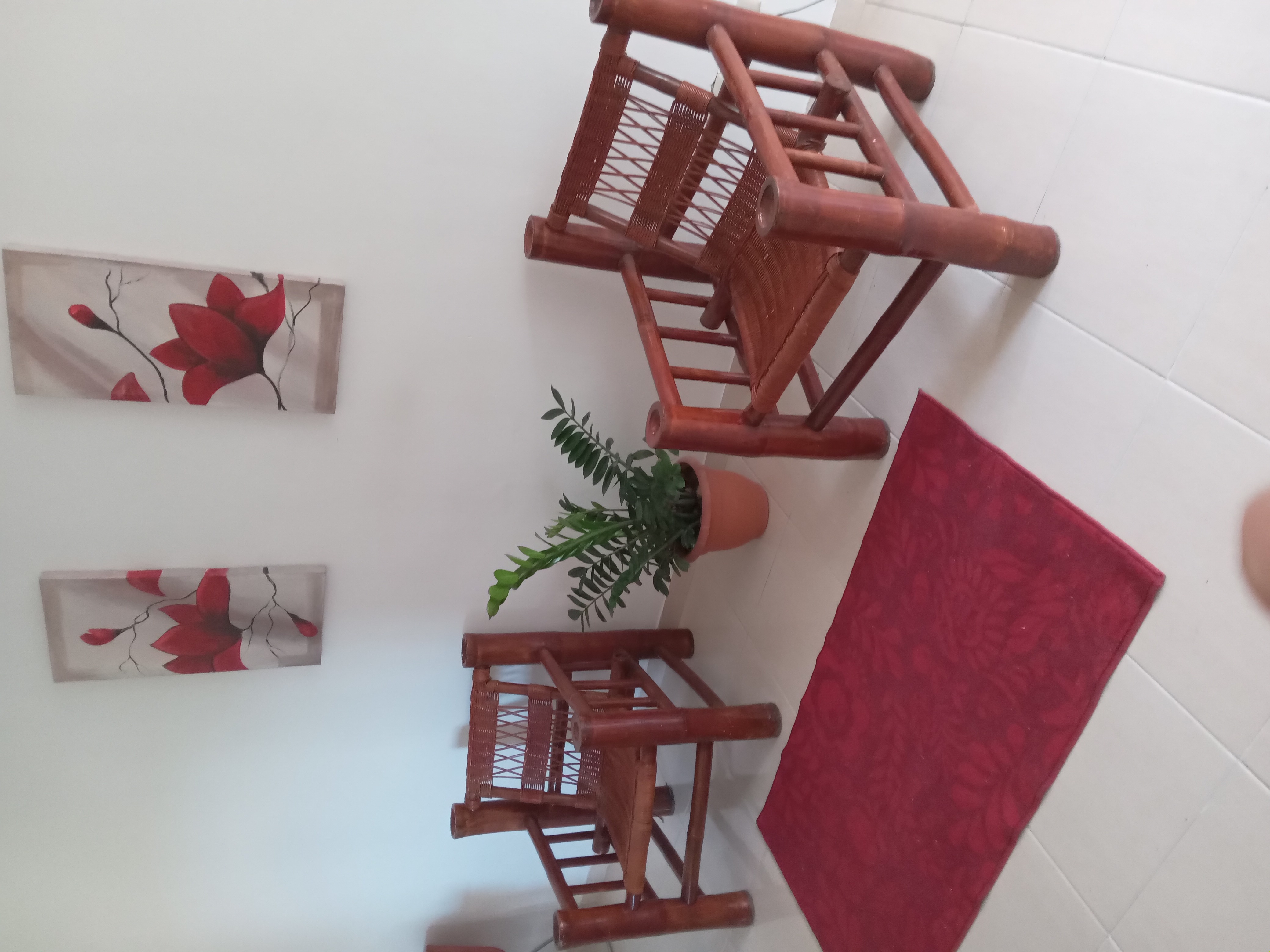 muebles y colchones - Juego 2 sillones de bambú color marron 1