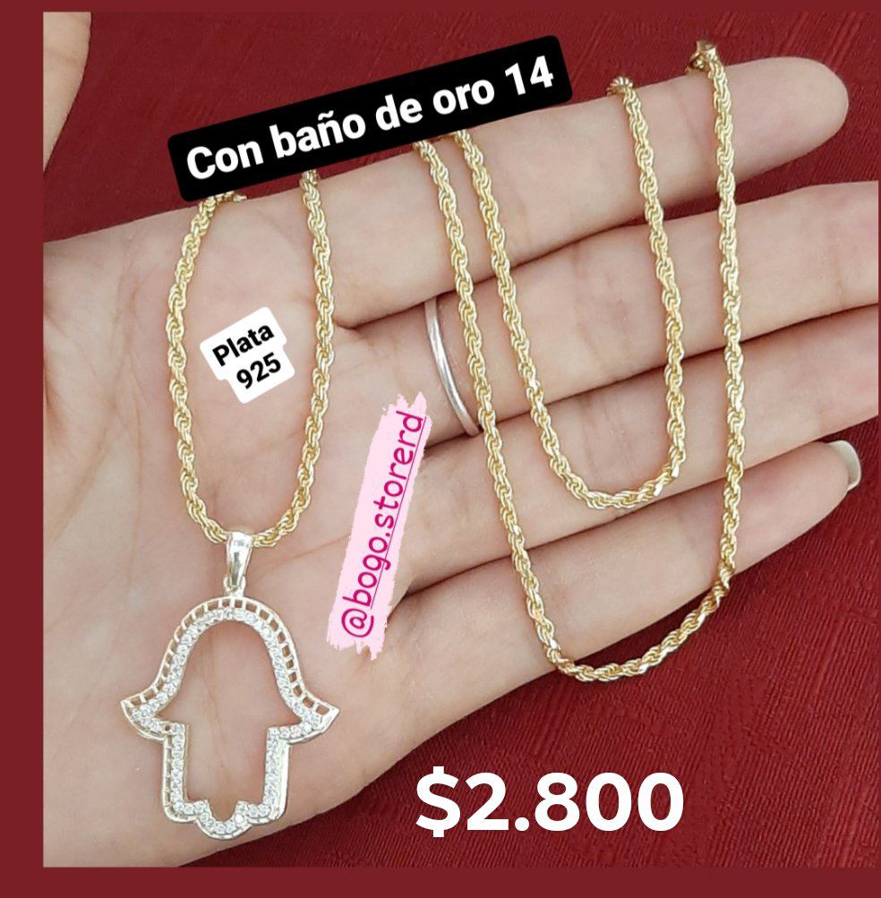 joyas, relojes y accesorios - Cadena de plata 925 con baño de oro 14k 5