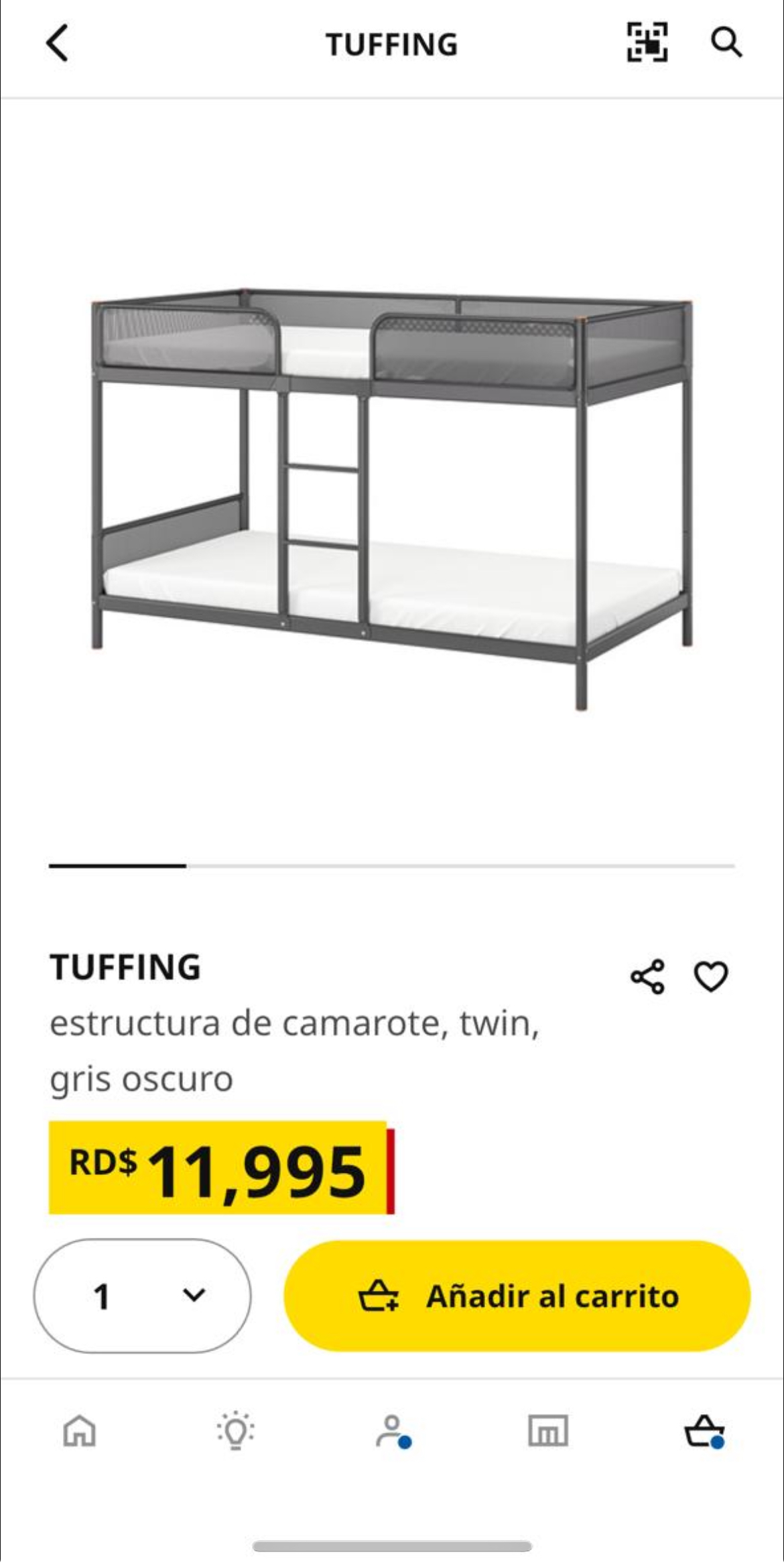 muebles y colchones - Cama Tuffing de dos cama arriba y abajo de IKEA 0