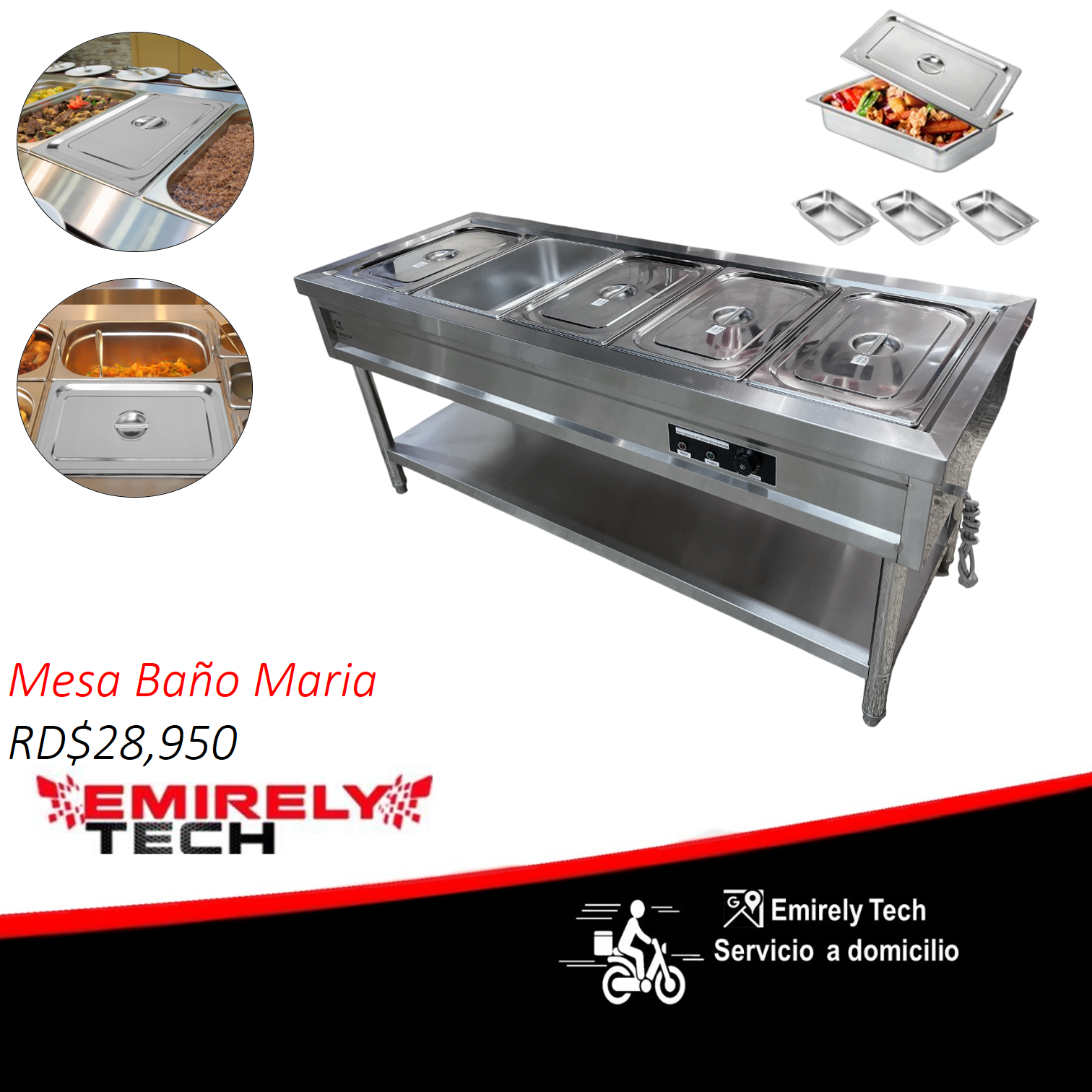 equipos profesionales - Baño maria vitrina exhibidora a vapor electrica 0