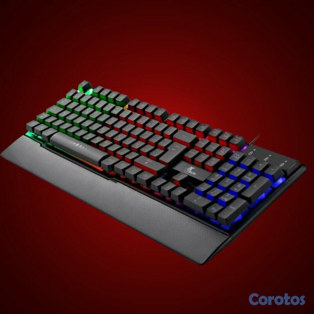 computadoras y laptops - TECLADO GAMER XTECH XTK-510, USB, INGLES, y ESPAÑOL MULTIMEDIA, LUZ DE FONDO