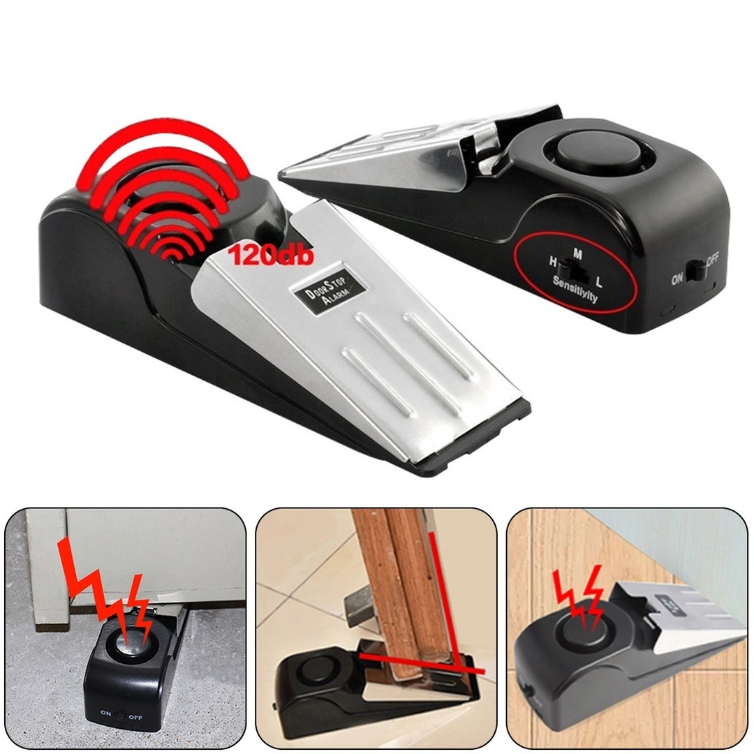 herramientas, jardines y exterior - Alarma de detención de puerta, ideal para seguridad en viajes,  3