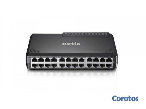 computadoras y laptops - SWITCH 24 PUERTOS NETIS ST3124P, NO ADMINISTRABLE, 24 PUERTOS 10/100MBPS. 2