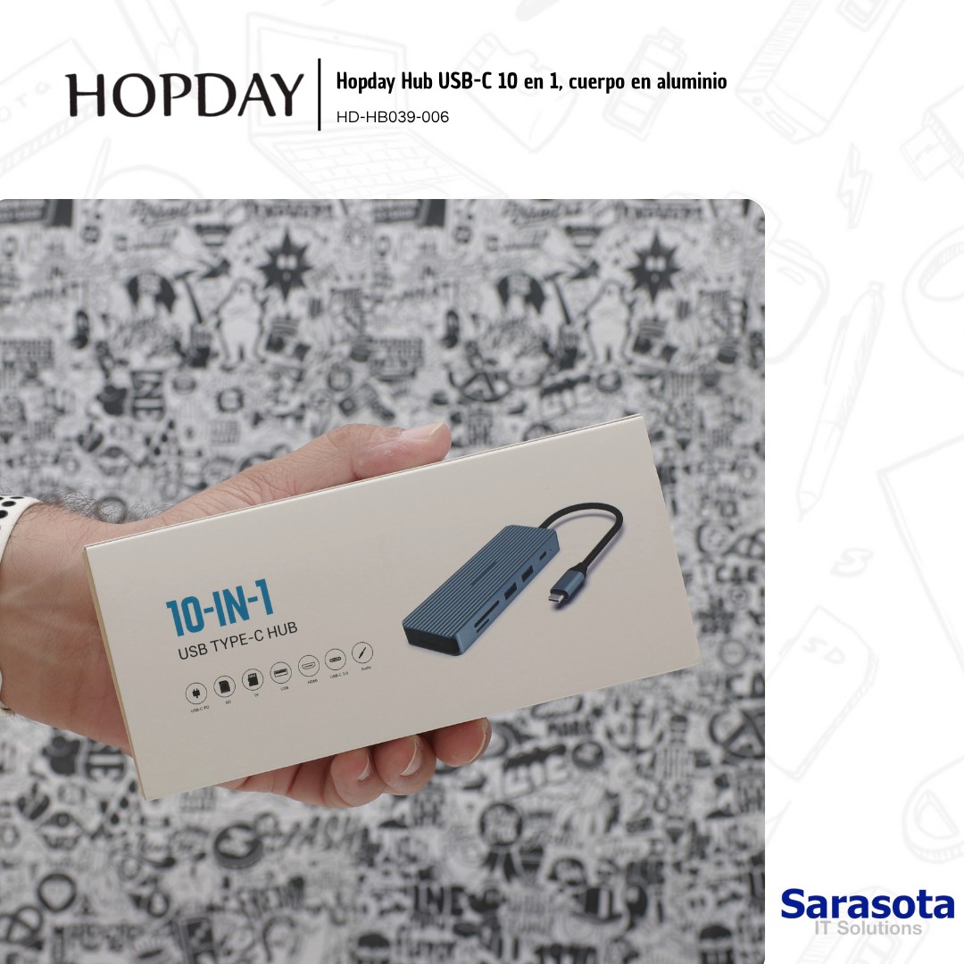 accesorios para electronica - HopDay Hub USB-C 10 en 1 1
