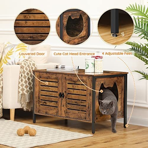 Salud y Equipamiento Médico - Caja De Arena Para Gatos Hoobro, Muebles De Caja De Arena 2
