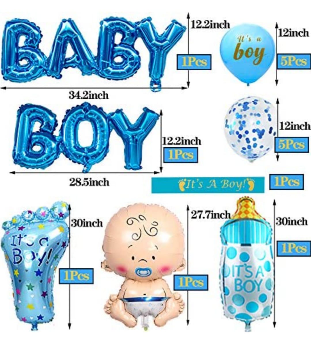 accesorios -   DECORACION BABY SHOWER Azul y rosa 4