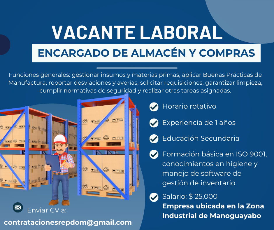 empleos disponibles - Empleo: Encargado de Almacén y compras 0