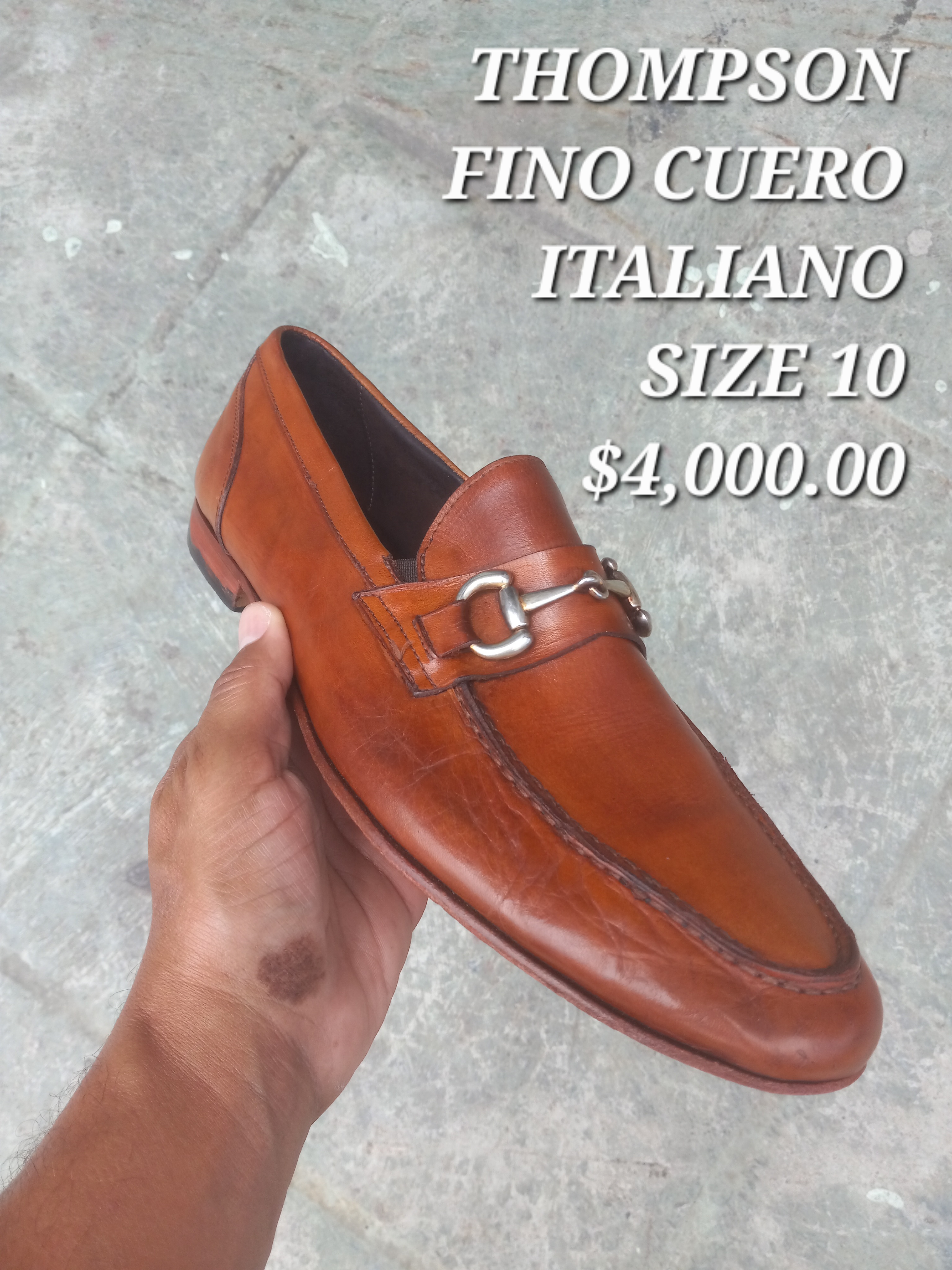 zapatos para hombre - Thompson , fino cuero Italiano , size 10 0