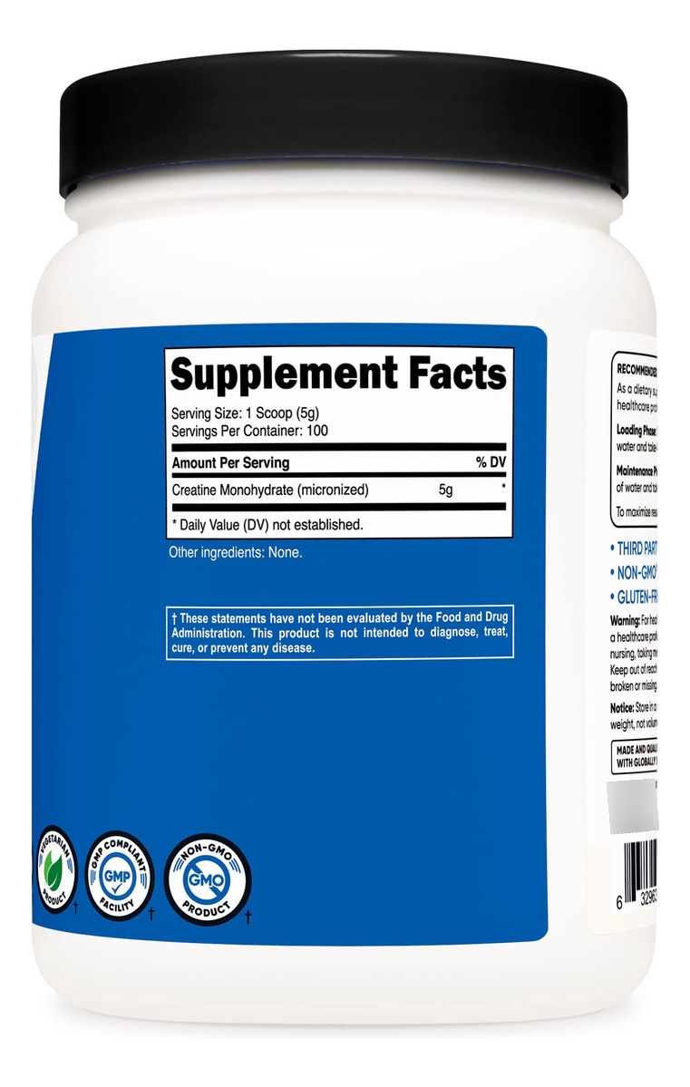 Salud y Equipamiento Médico - Creatina Monohidratada 500g Nutricost 3
