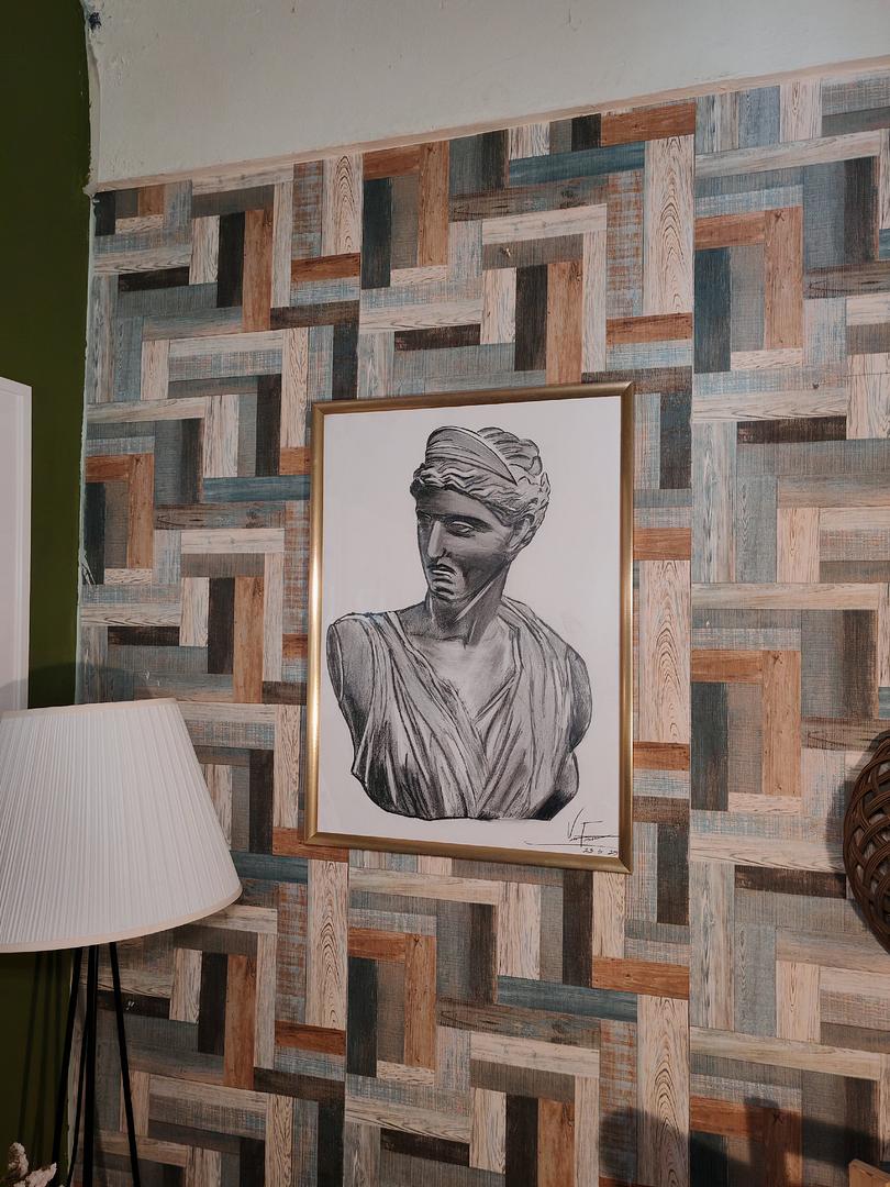 decoración y accesorios - Dibujo a lápiz BUSTO de Artemisa
Incluye marco dorado  1