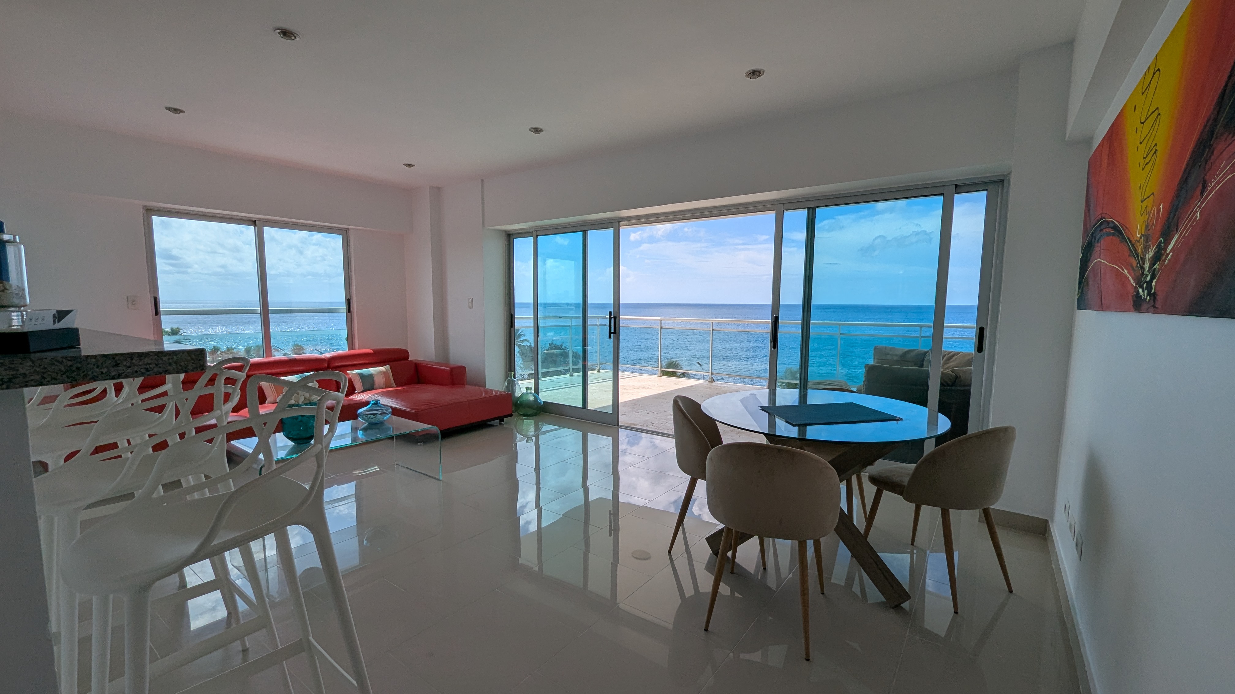 apartamentos - Apartamento amueblado con vista al mar en Santo Domingo 