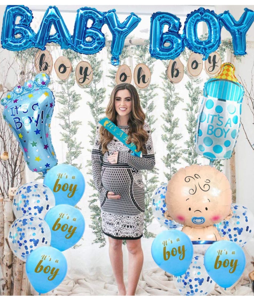 accesorios -   DECORACION BABY SHOWER Azul y rosa 6