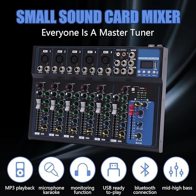 camaras y audio - Mezcladora de sonido audio de 7 canales - U2 2