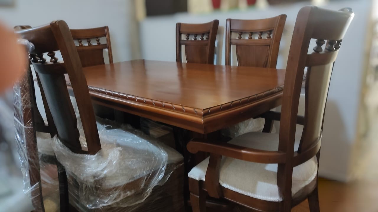 muebles y colchones - juego de comedor comteporaneo 6 sillas 0