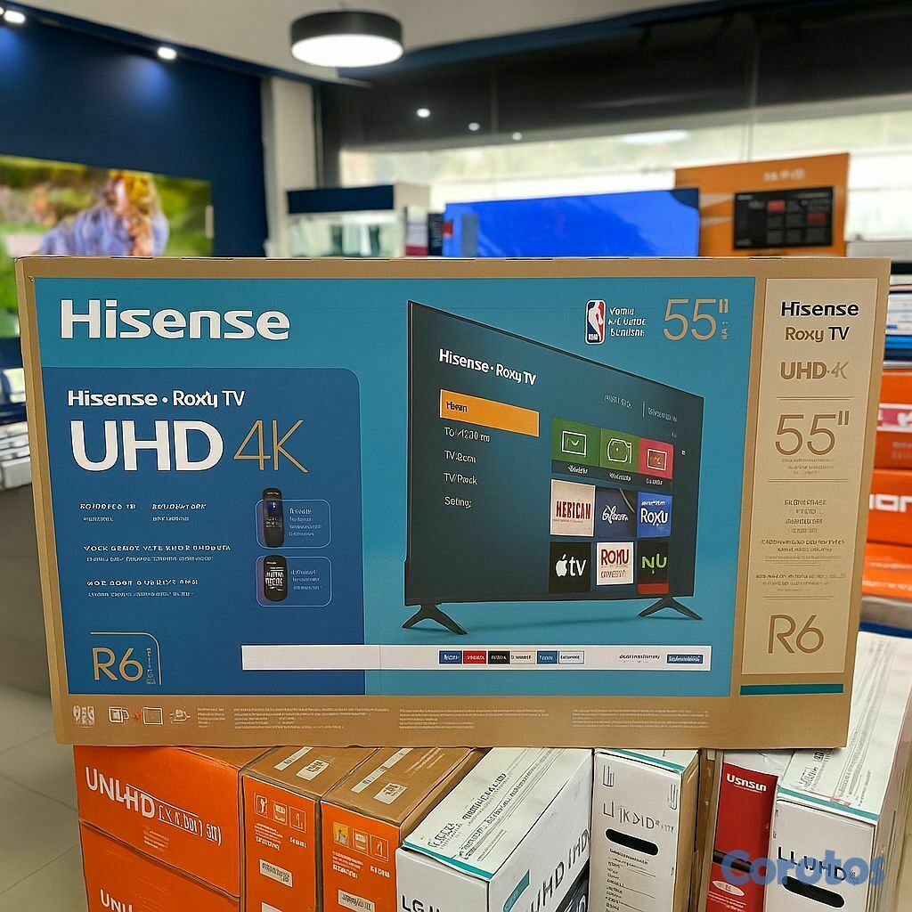tv -  SMART TV HISENSE DE 55 PULGADAS ROKU 4K UHD NUEVA