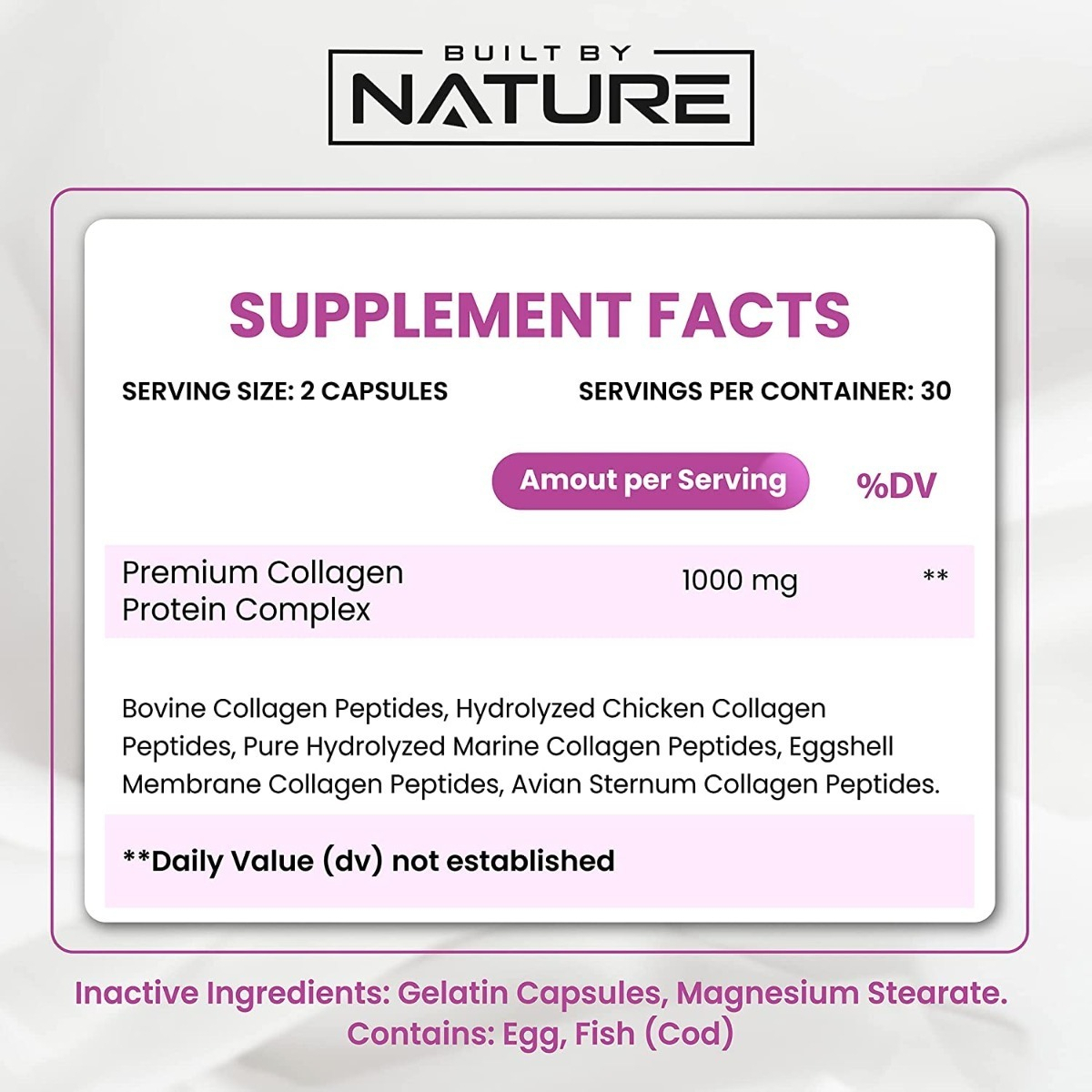 Salud y Equipamiento Médico - Colageno 60 Cap Built By Nature 1