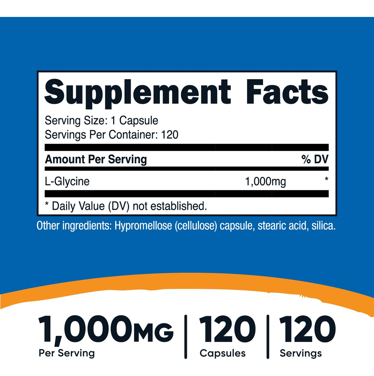 Salud y Equipamiento Médico - L-glycine 1000mg- Nutricost 1