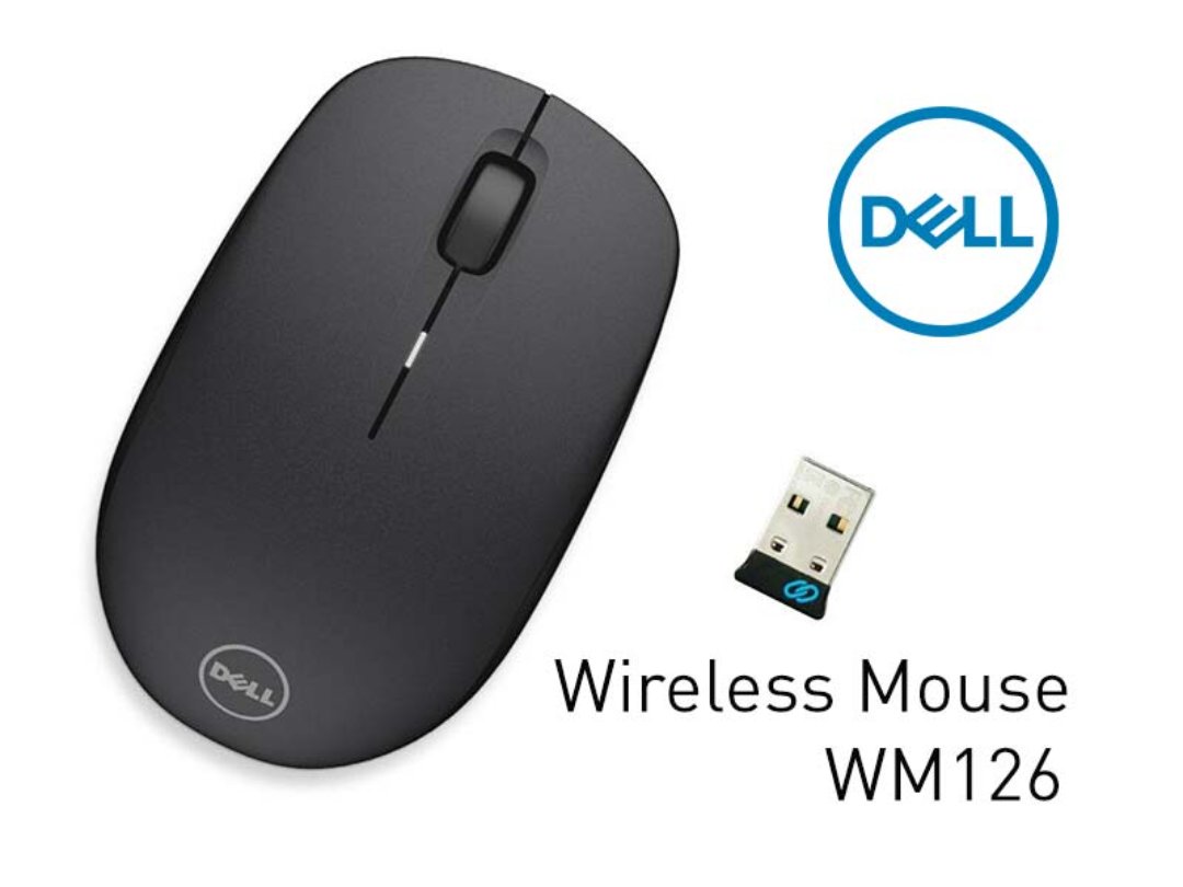 computadoras y laptops - MOUSE DELL INALAMBRICA  WM126-BK WIRELESS RECEIVER BLACK.