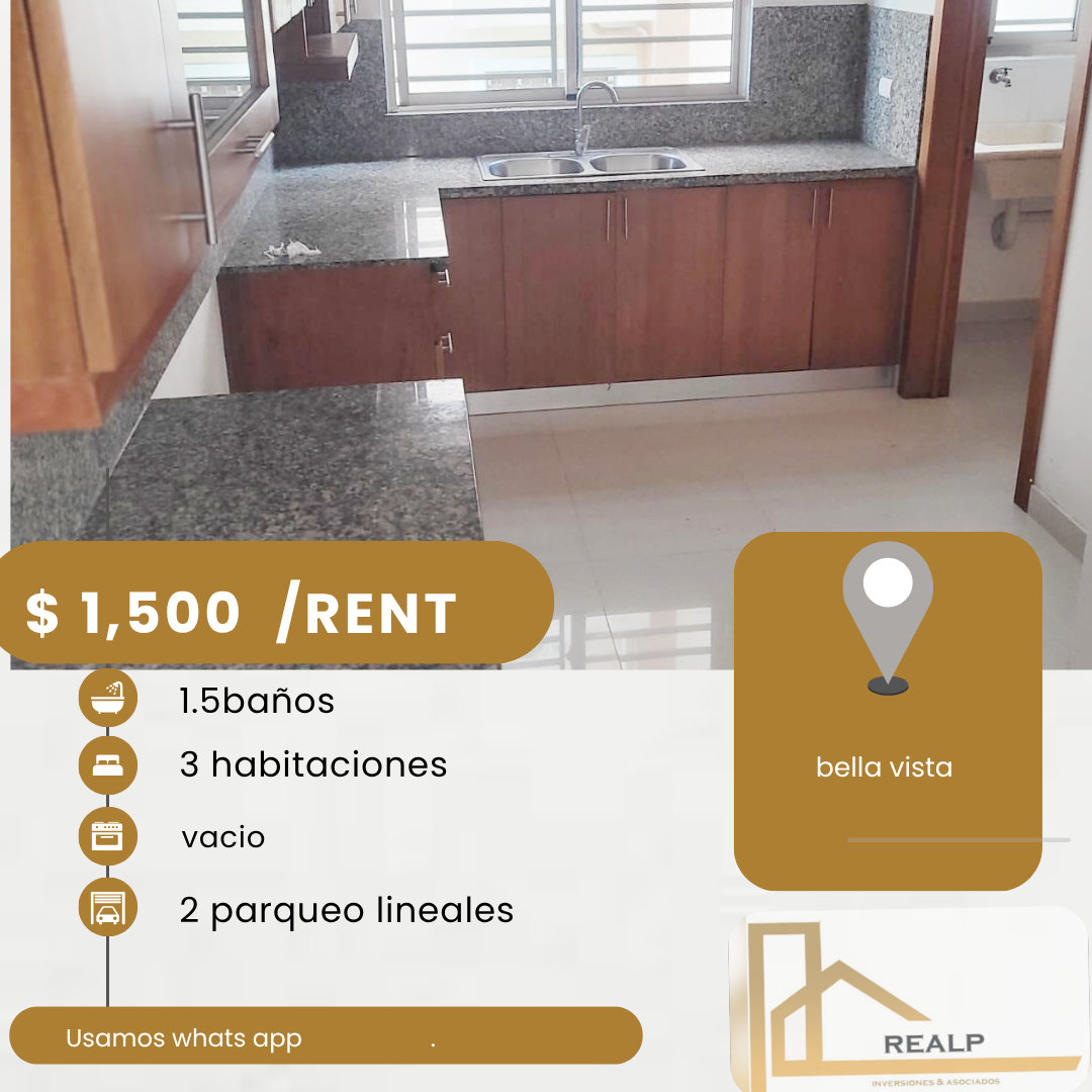 apartamentos - hermoso apartamento en bella vista  0