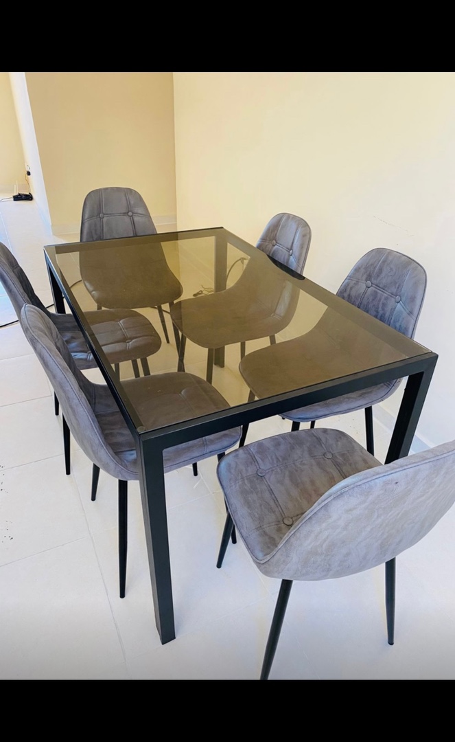 muebles y colchones - Vendo mesa con tope de cristal 3