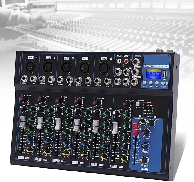 camaras y audio - Mezcladora de sonido audio de 7 canales - U2 0
