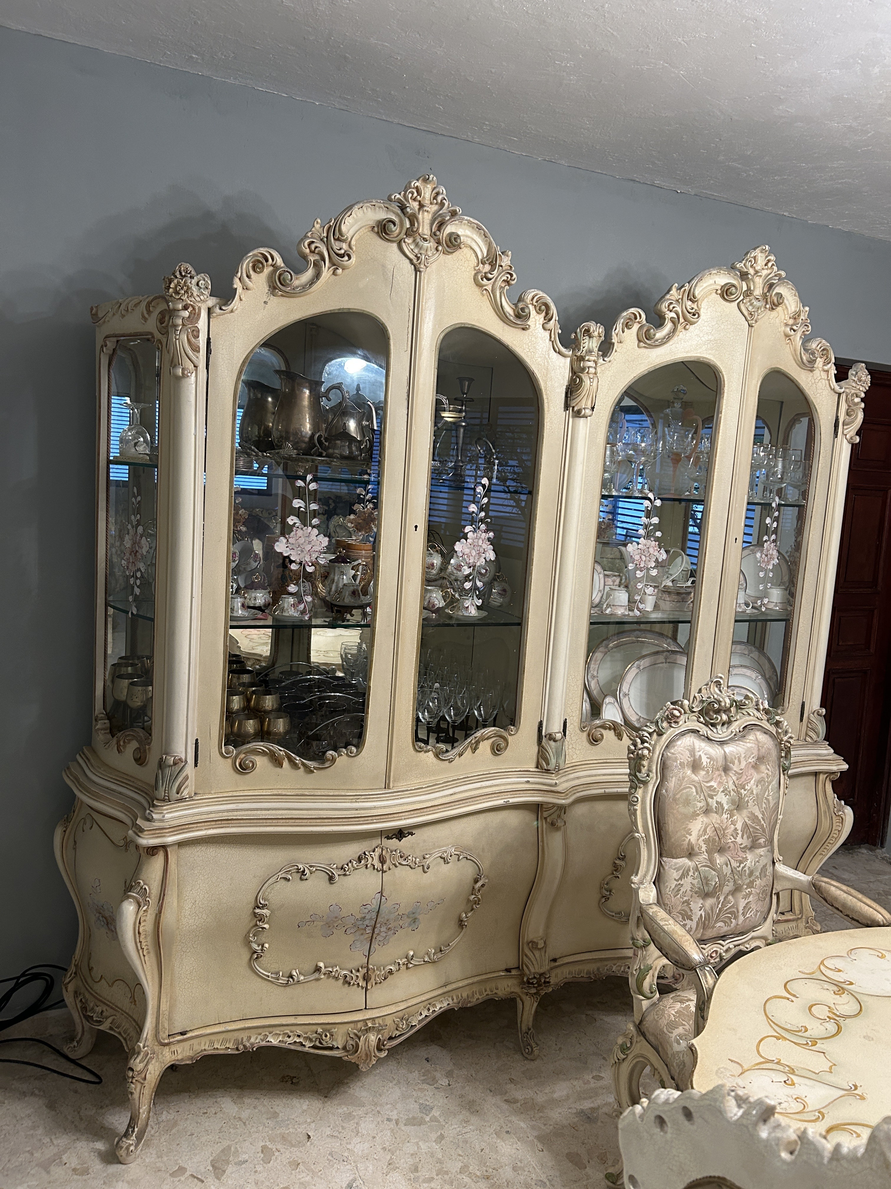 arte y antigüedades - Chinero y comedor de 6 sillas antiguo alta calidad antiguo 0