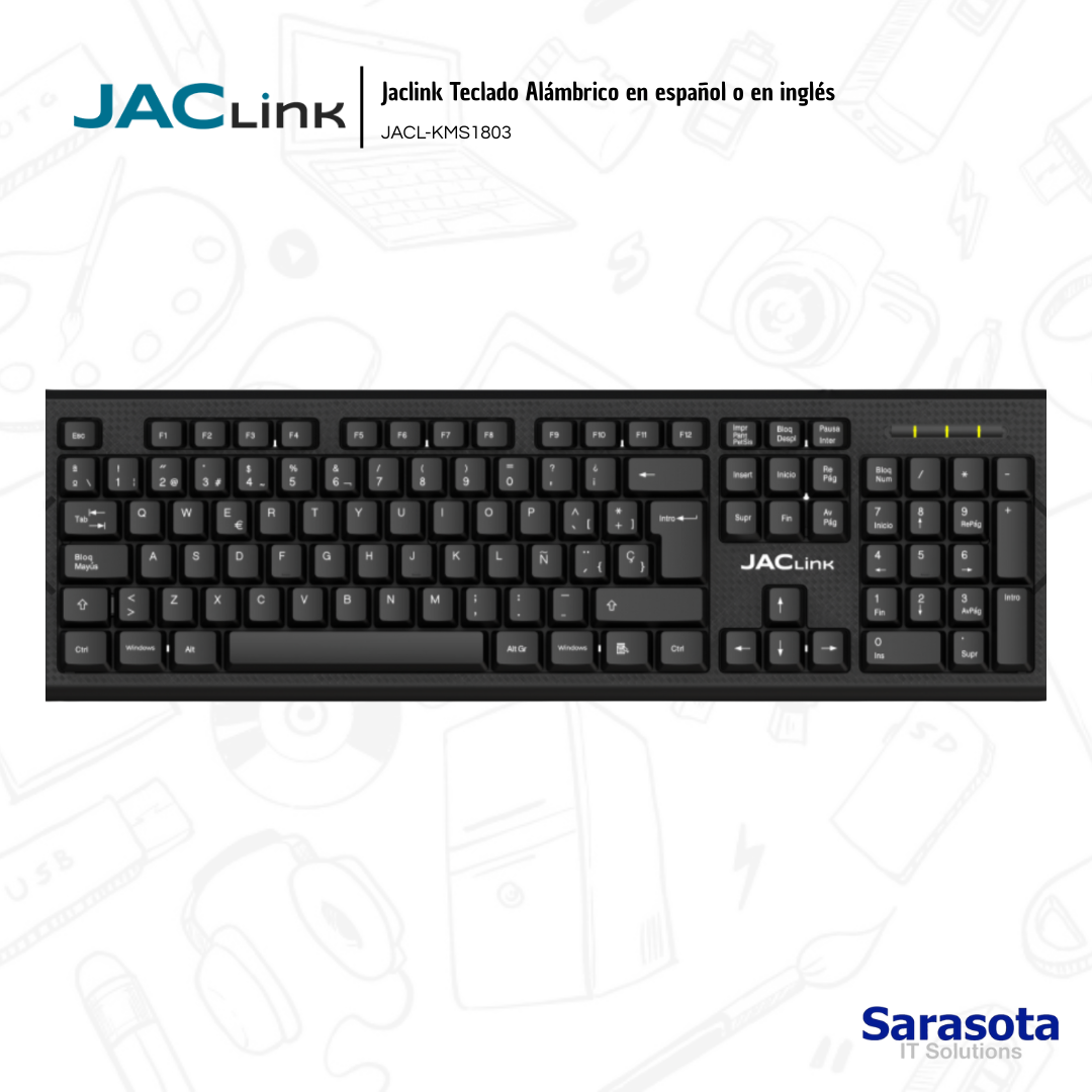 accesorios para electronica - Jaclink Teclado Alámbrico en español o en inglés 1