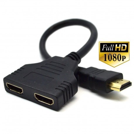 accesorios para electronica - Spliter HDMI 2 en 1, proyecta la misma imagen en 2 pantallas 1