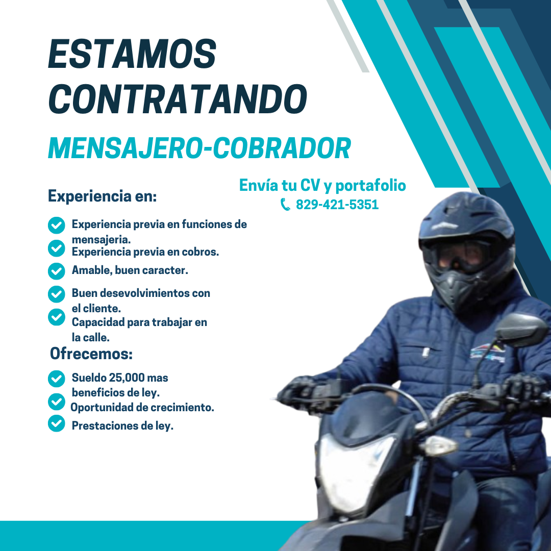 empleos disponibles - Se solicita mensajero cobrador 0