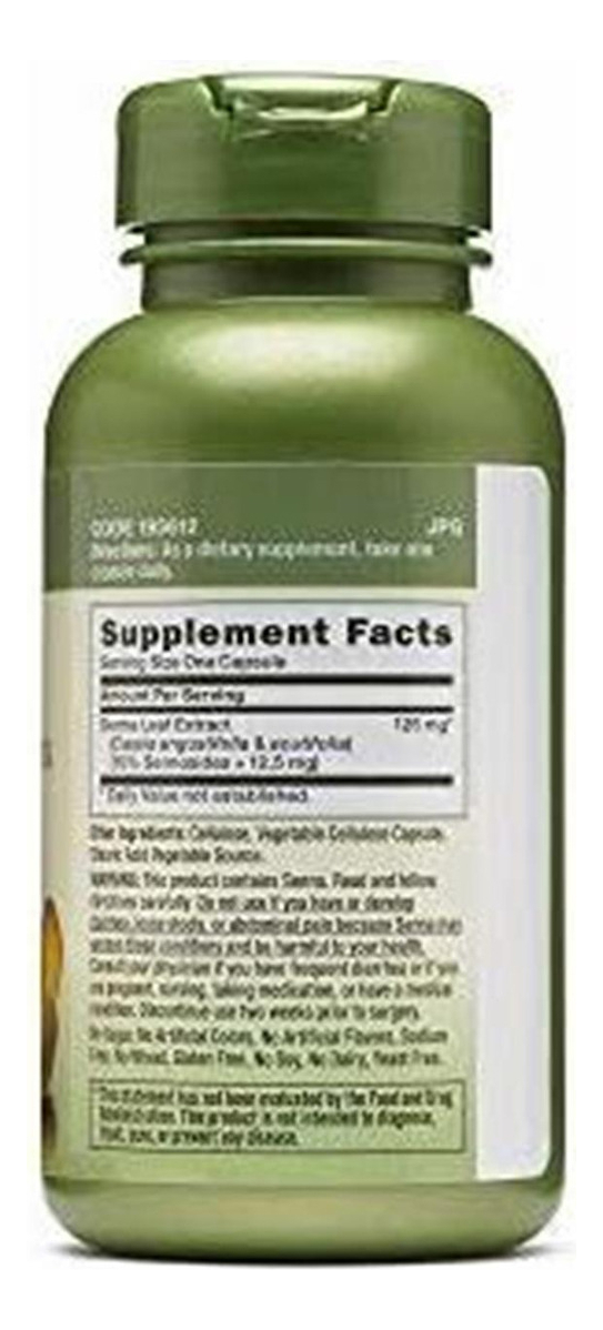 Salud y Equipamiento Médico - Gnc Herbal Plus Senna Leaf Extract 125 Mg, 100 Capsulas, Un 2