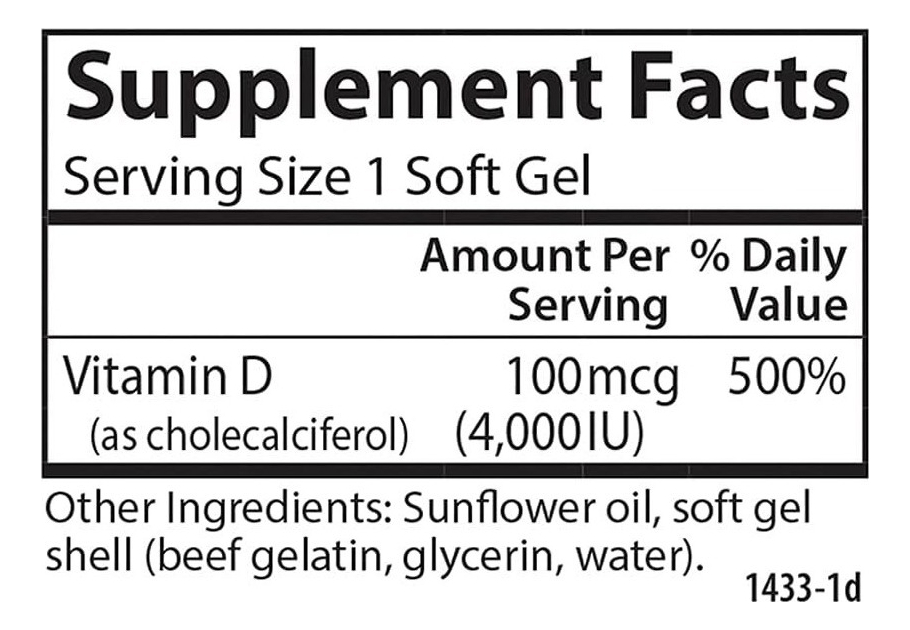 Salud y Equipamiento Médico - Vitamina D3 4000 Iu Carlson - Unid - Unidad A $1107 1