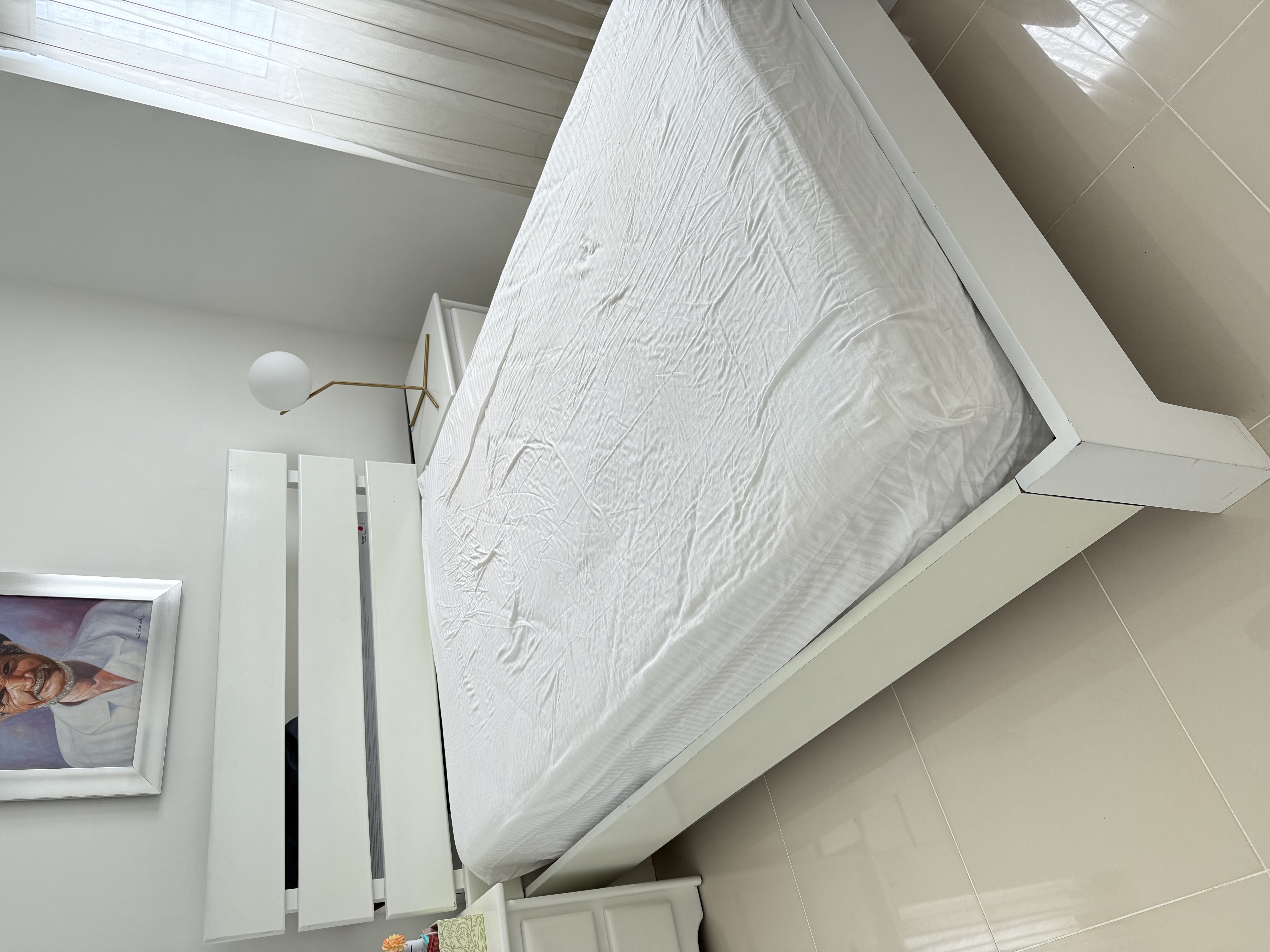 muebles y colchones - Colchón con base de cama en caoba 1