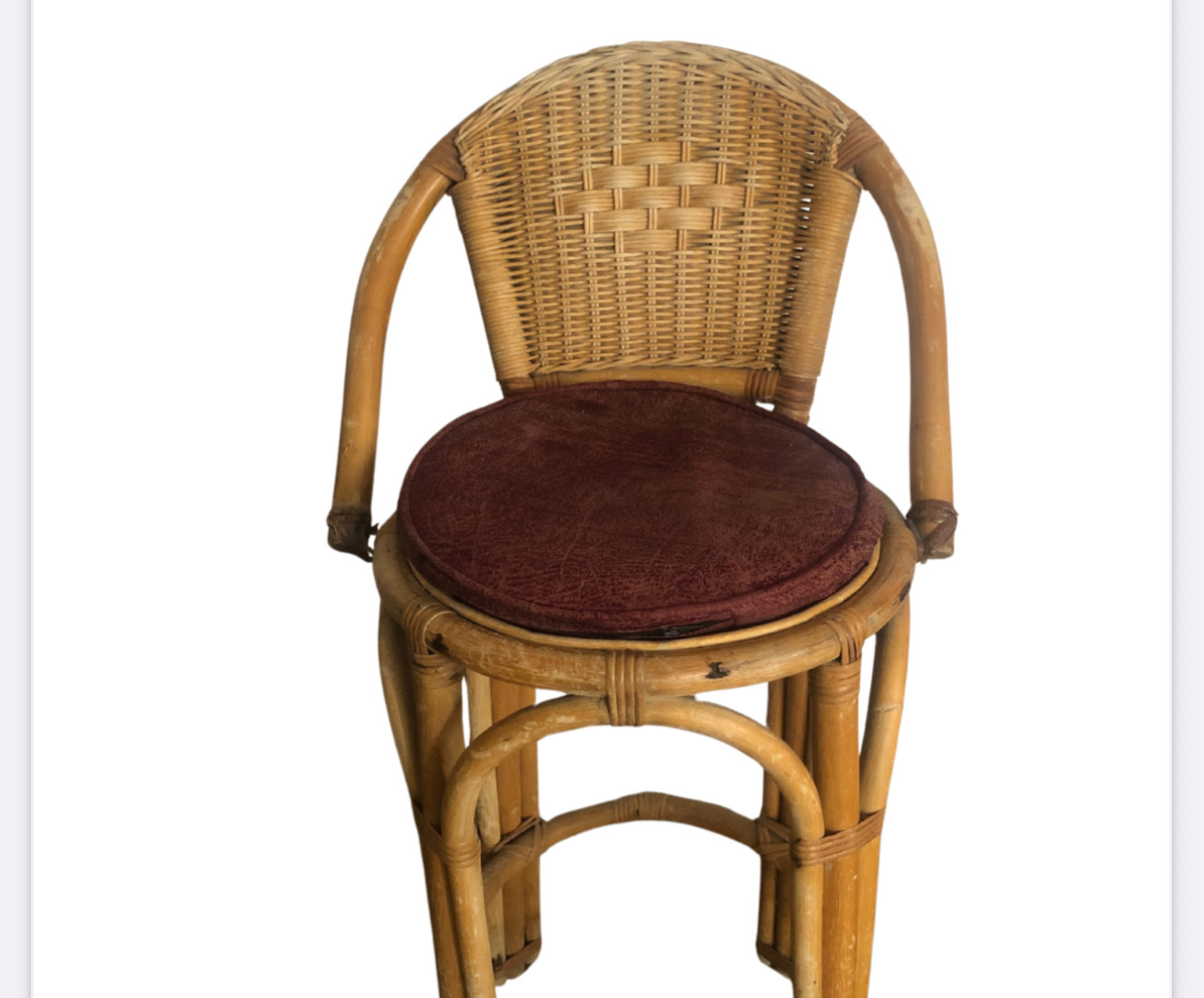 muebles y colchones - Silla alta en mimbre usada 0