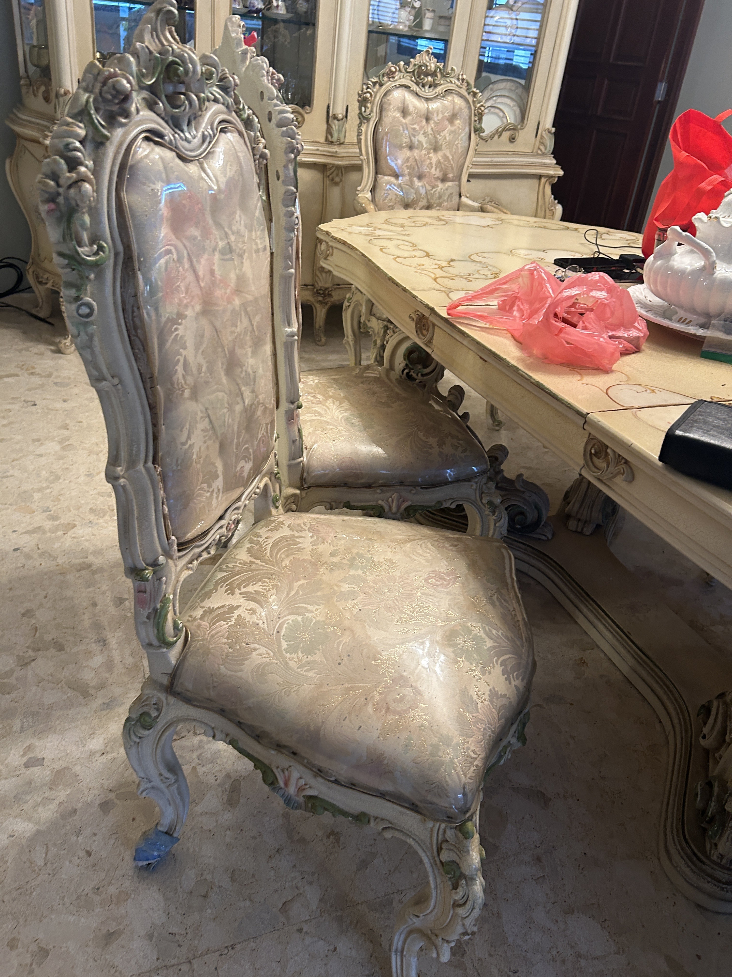 arte y antigüedades - Chinero y comedor de 6 sillas antiguo alta calidad antiguo 1