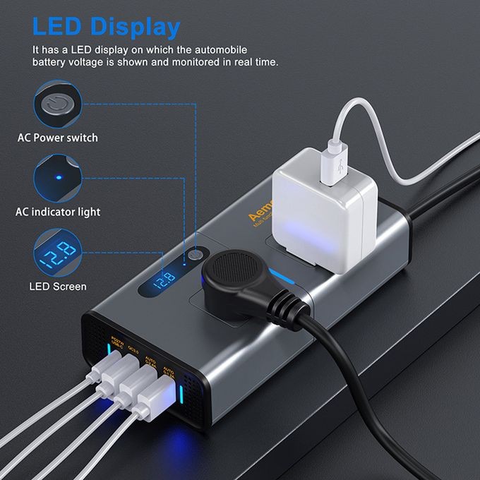 accesorios para electronica - POWER INVERTER 300W D.WORLD DW-7611 3