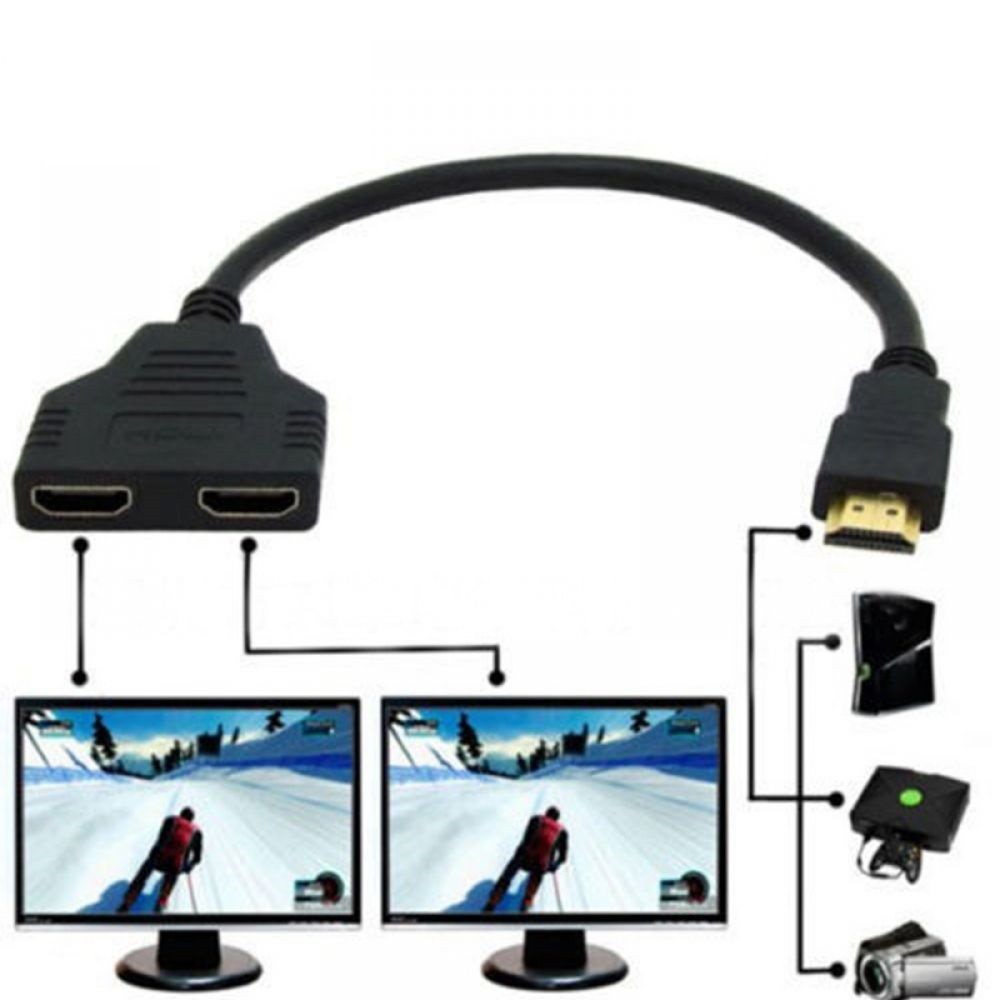 accesorios para electronica - Spliter HDMI 2 en 1, proyecta la misma imagen en 2 pantallas 2