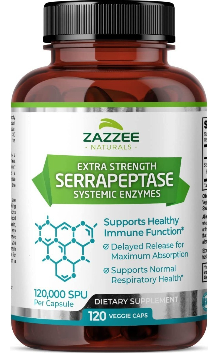 Salud y Equipamiento Médico - Serrapeptase 120 Caps Zazzee 0