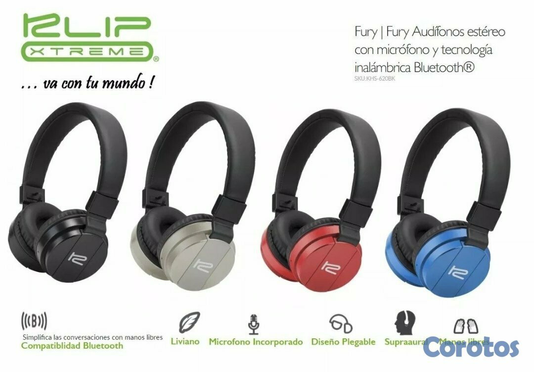 computadoras y laptops - AUDIFONO CON MICROFONO,BLUETOOTH KLIPX, FURY,ESPECIAL PARA ESTUDIANTE,LARGA DURA 1