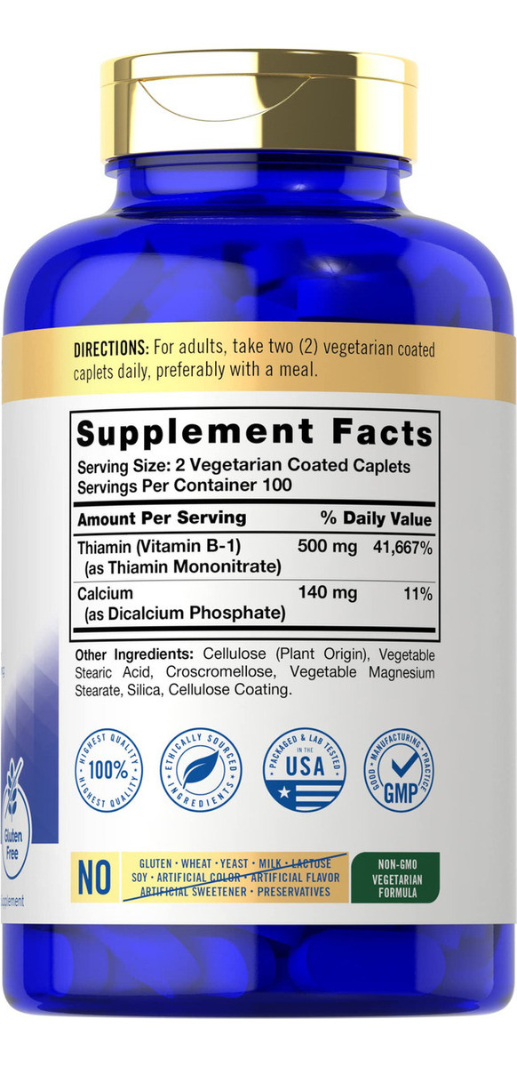 Salud y Equipamiento Médico - Vitamina B1 500mg (tiamina) Carlyle 2