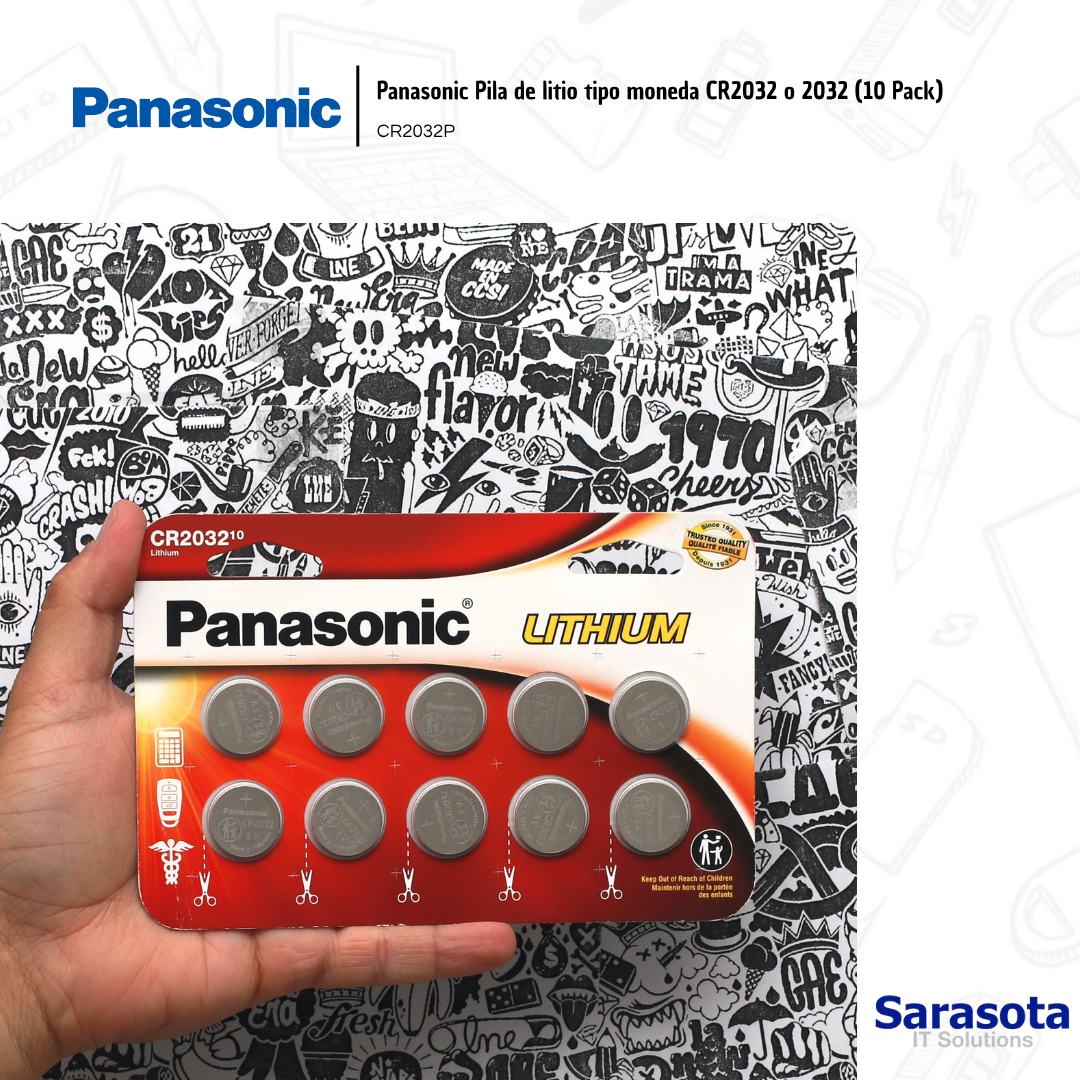 accesorios para electronica - Panasonic Pila de litio tipo moneda CR2032 o 2032  1
